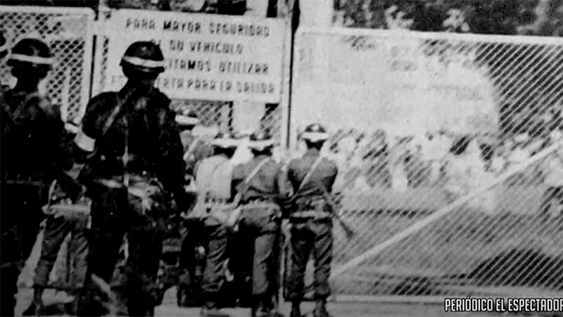 Enfrentamientos entre estudiantes y miembros de la Fuerza Pública. Foto: Archivo El Espectador.