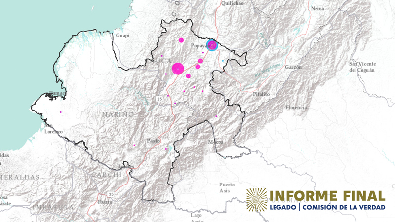 Mapa de violencia contra la UP