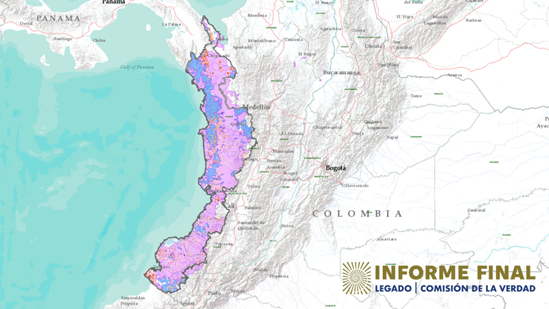 Mapa de la densidad de coca en territorios colectivos