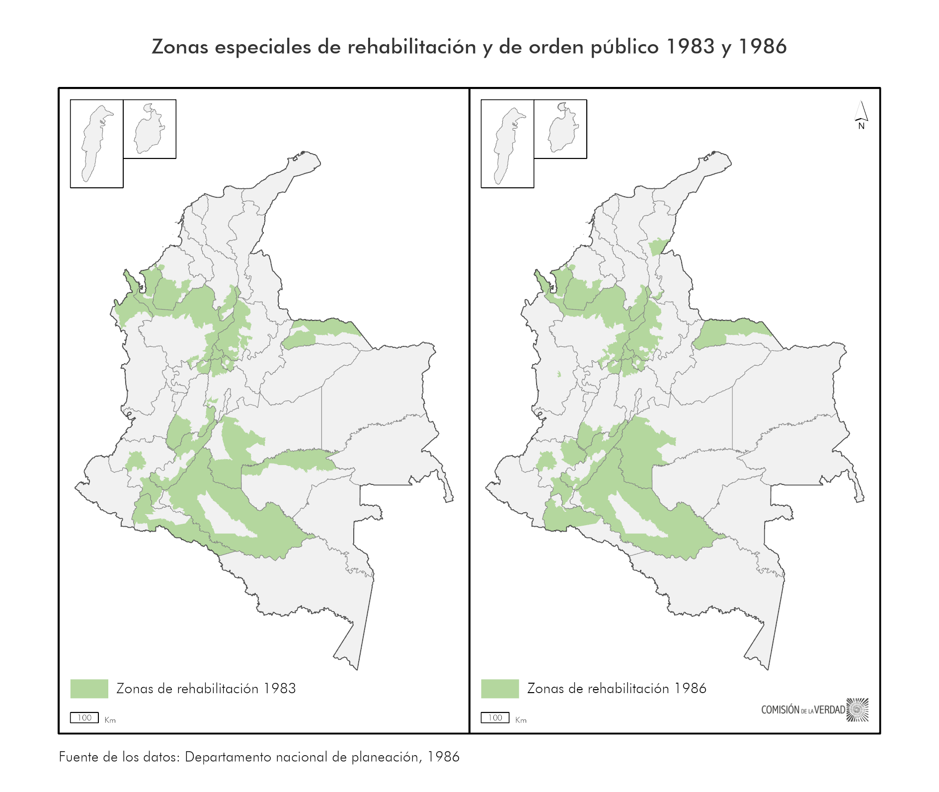 Mapa zonas especiales de rehabilitación y de orden público 1983 - 1896