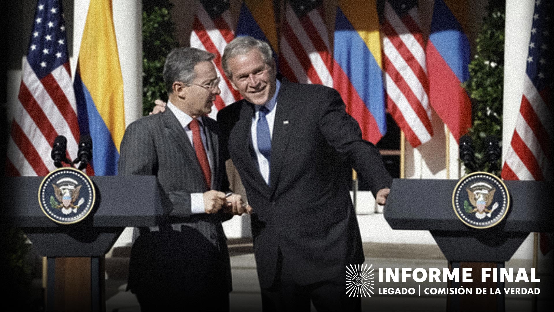 George Bush y Álvaro Uribe Vélez