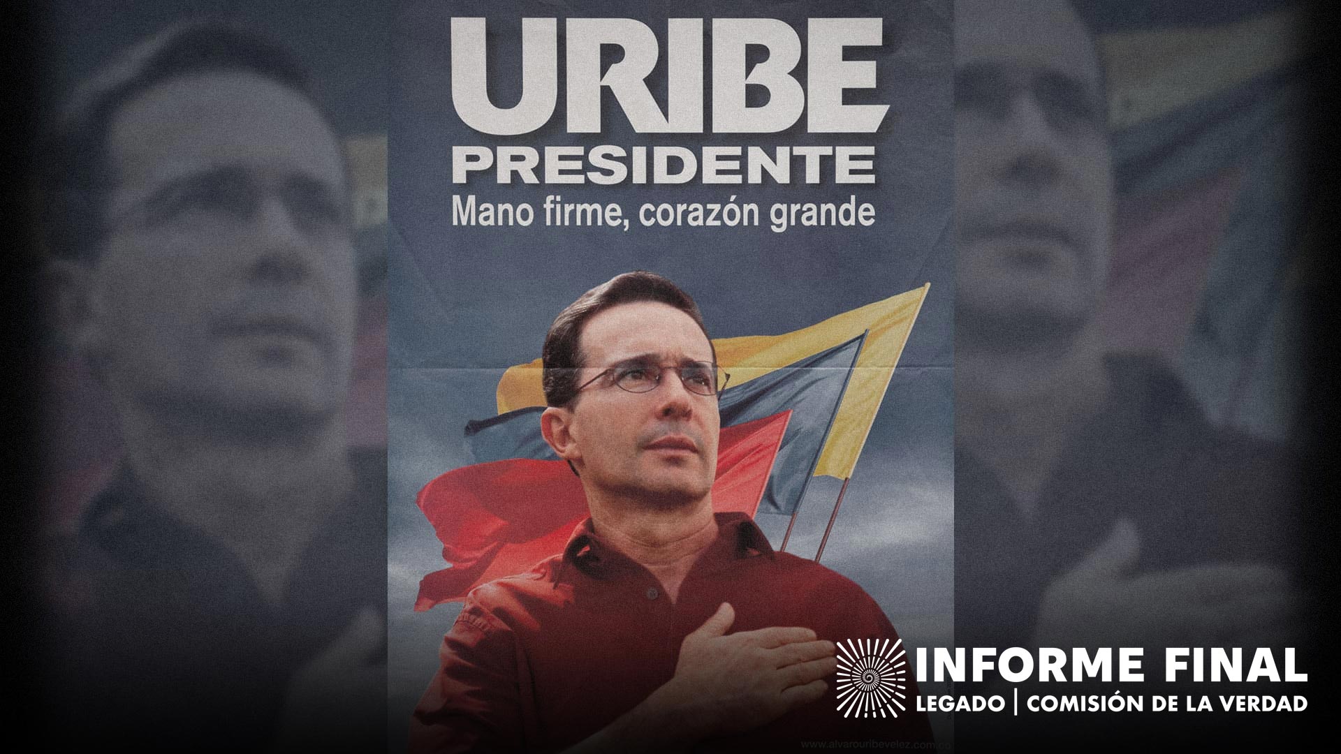 Duqueimagen Ltda. Afiche publicitario de la campaña de Álvaro Uribe Vélez a la presidencia de Colombia, 2002. Impreso (Tinta de impresión / Papel). 57,3 x 42,2 cm.