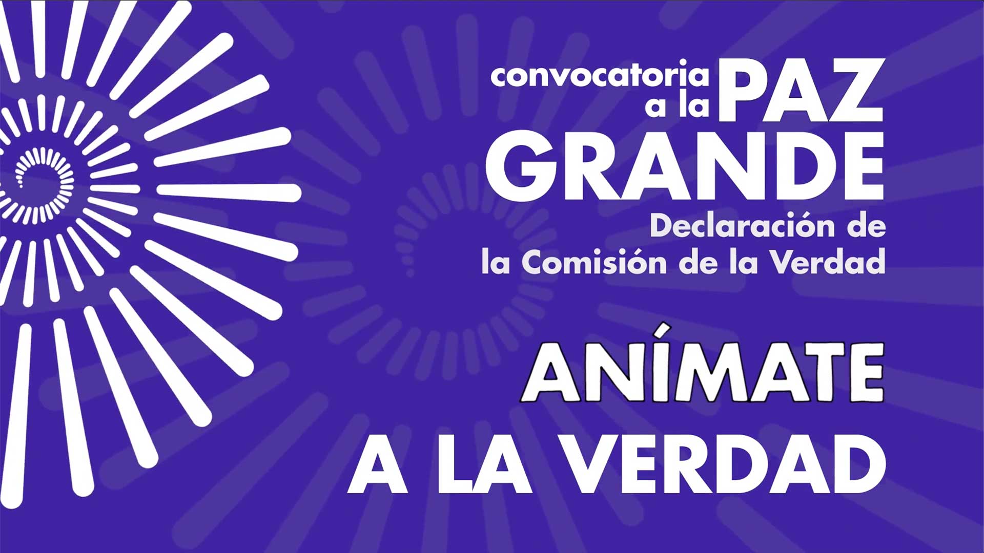 Declaración de la Comisión de la Verdad. Convocatoria a la paz grande.