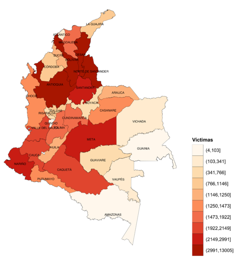 Mapa desaparición Colombia